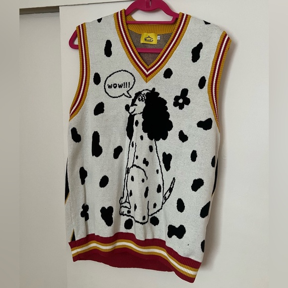 Ms and DN Vintage Damoashu Japanese Sweater Vest Dalmatian NWOT - Picture 1 of 3